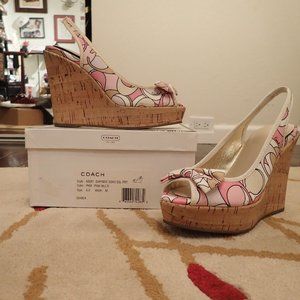 Coach Slingback Wedge Sandals Size 6